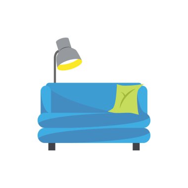 Sevimli Koltuk pankart, genel tasarım baskısı ve web oturumu için rahatlama simgesi