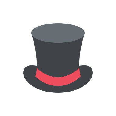 Pankart, genel tasarım baskısı ve web siteleri için şirin silindir şapka simgesi.