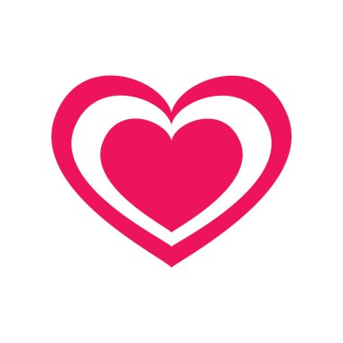 Şirin Kalp, afiş, genel tasarım baskısı ve web siteleri için Kalp ikonunu koruyor. Görüntü vektörü.