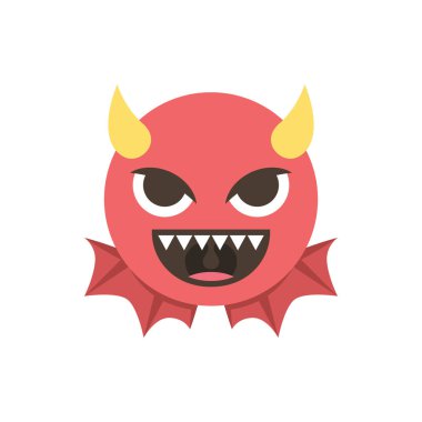 Pankart, genel tasarım baskısı ve web oturumu için Şirin Şeytan maskesi simgesi