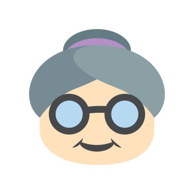 Pankart, genel tasarım baskısı ve web siteleri için Şirin Yaşlı Kadın simgesi