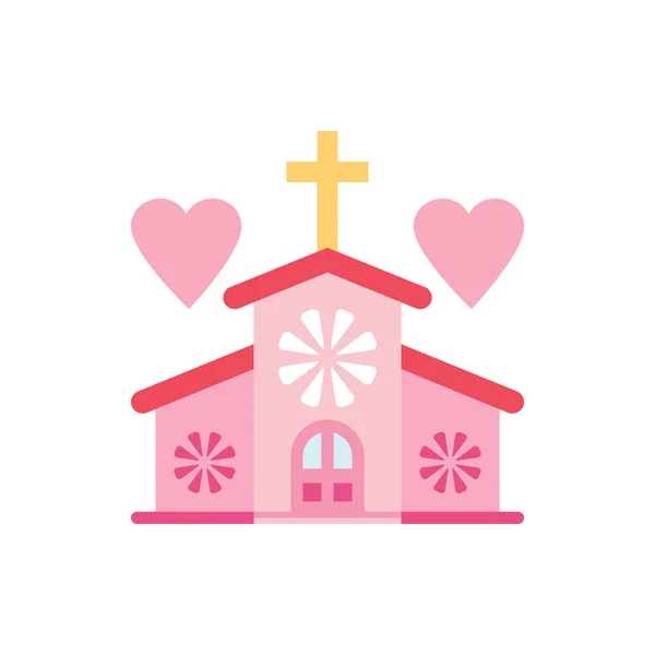 Pink Chapel Icon Banner General Design Print Websites Illustration Vector — Stock Vector
