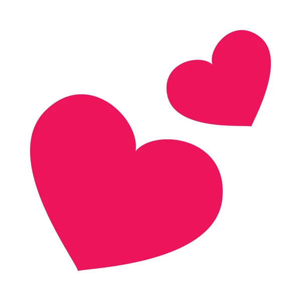 Aranyos Two Hearts Szerelem Ikon Banner Általános Design Nyomtatás Weboldalak — Stock Vector