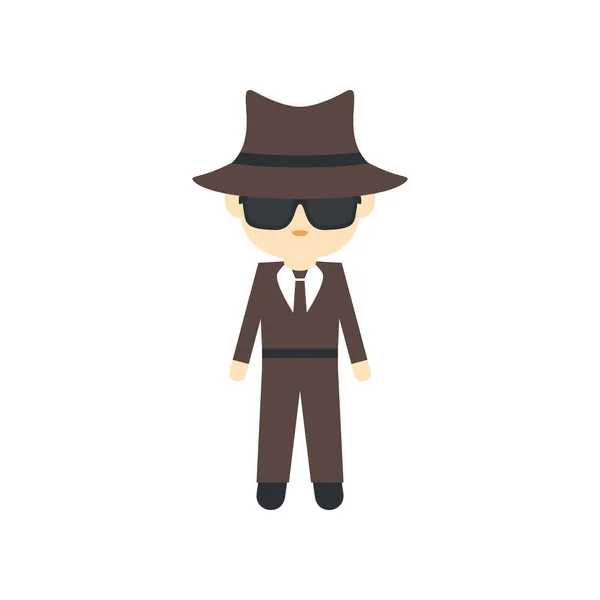 Cute Detective icon for banner, general design print and website — Stock Vector