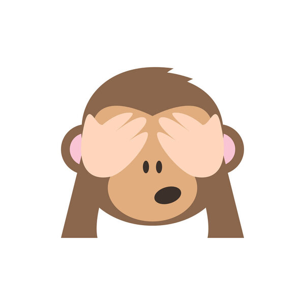 Cute Eyes closed icon for banner, general design print and websi