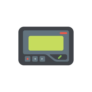 Pankart için sevimli çağrı cihazı simgesi, genel tasarım baskısı ve web siteleri. Ben...