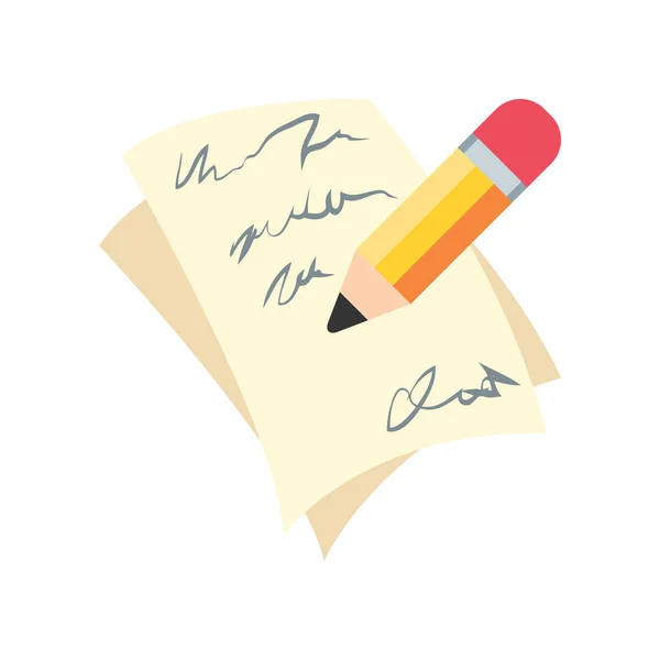 Cute Pencil write icon for banner, general design print and webs — 스톡 벡터