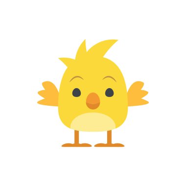 Pankart, genel tasarım baskısı ve ağlar için Şirin Sarı Piliç simgesi