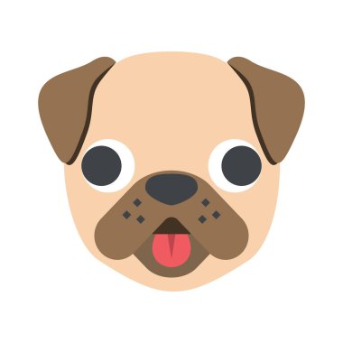 Şirin Köpek, pankart için Çin pug simgesi, genel tasarım baskısı ve 