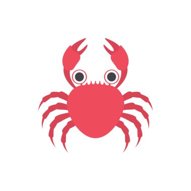 Pankart, genel tasarım baskısı ve web siteleri için şirin Kırmızı Yengeç simgesi