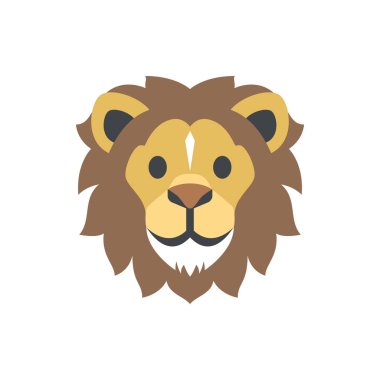 Pankart, genel tasarım baskısı ve web sitesi için şirin aslan baş simgesi