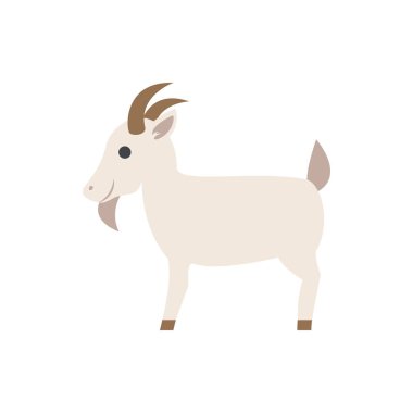 Pankart, genel tasarım baskısı ve web sitesi için sevimli keçi gövdesi simgesi