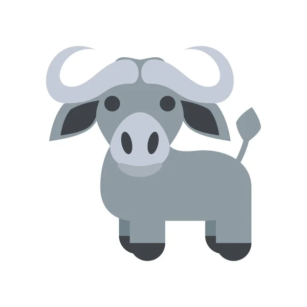 Söt Buffalo ikon för banner, allmän design tryck och webbplatser. — Stock vektor