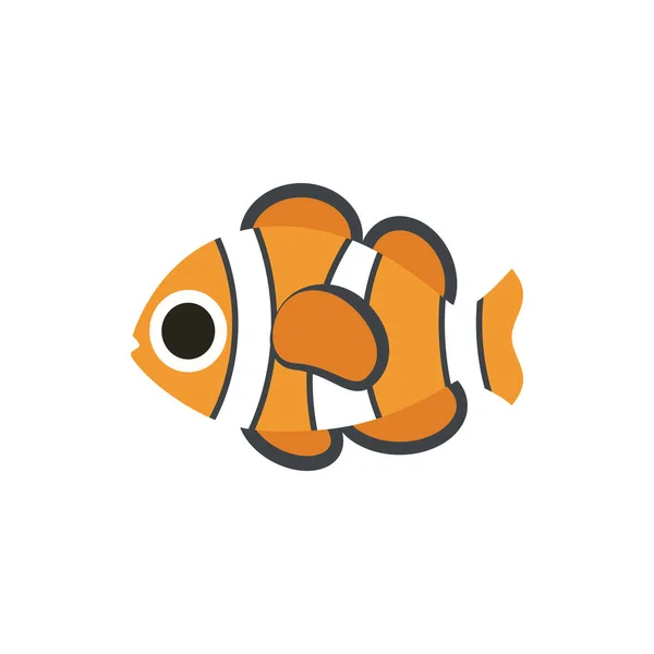 Cute Anemone fish icon for banner, general design print and webs — 스톡 벡터