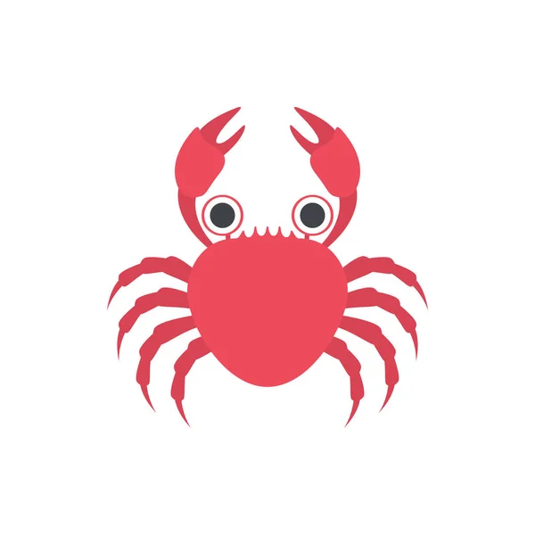 可爱的红色螃蟹图标，用于横幅、通用设计、印刷品和网站 — 图库矢量图片