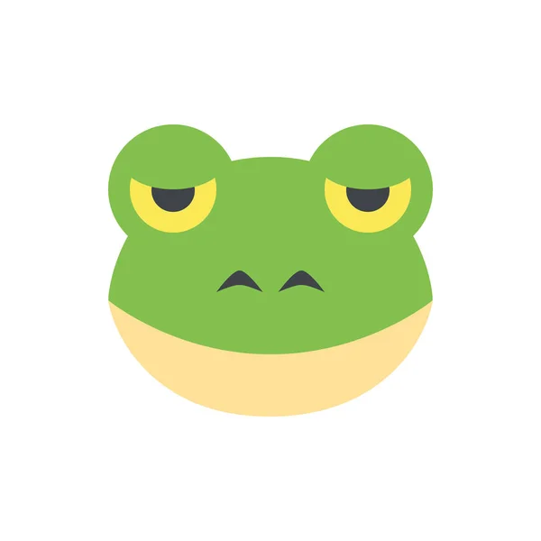 Pankart için şirin yeşil kurbağa yüz simgesi, genel tasarım yazdırma ve w — Stok Vektör