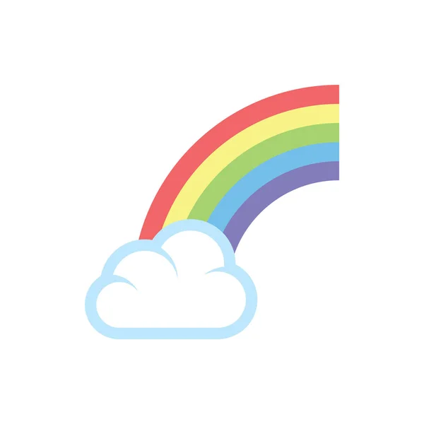 Cute rainbow and clouds icon for banner, general design print an — Stock Vector