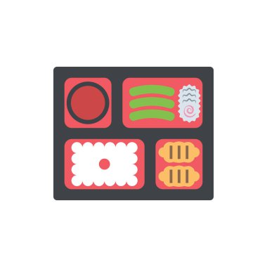 Cute Japanese lunch box icon for banner, general design print an vector
