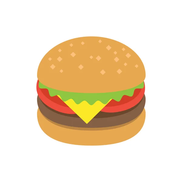 Cute Burger icon for banner, general design print and websites. — Stock Vector