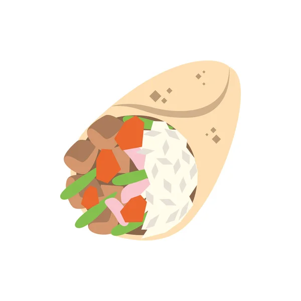 Carino icona burrito messicano per banner, stampa di design generale e — Vettoriale Stock