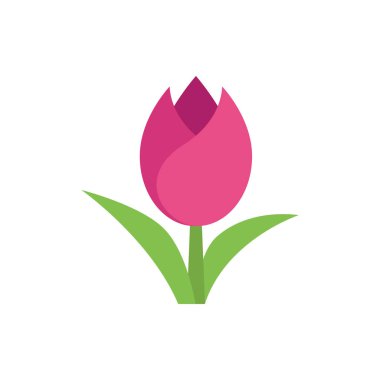 Pankart, genel tasarım baskısı ve ağlar için pembe lale çiçeği simgesi