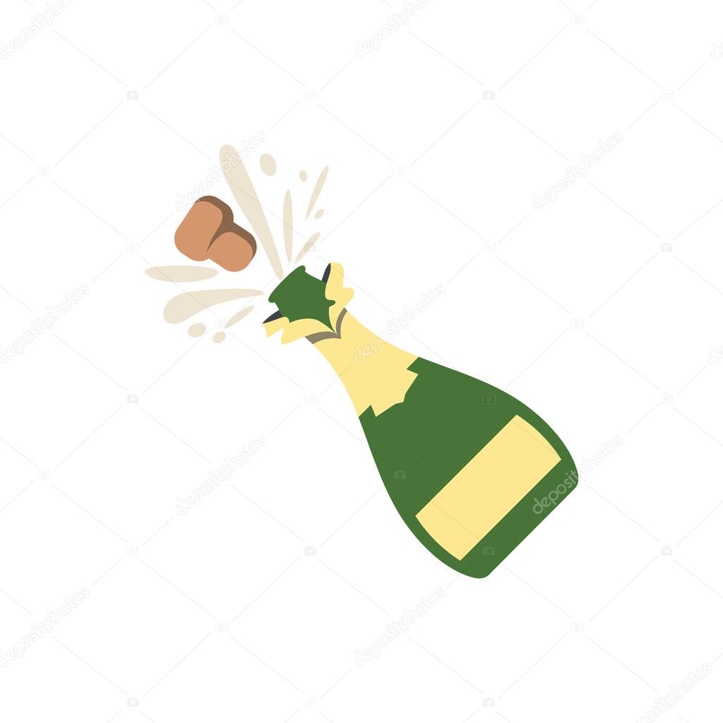 Cute Champagne icon for banner, general design print and website