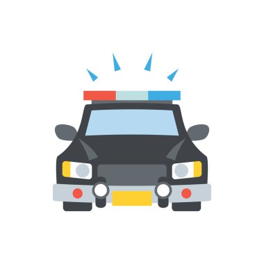 Pankart için sevimli polis arabası ön simgesi, genel tasarım baskısı ve 