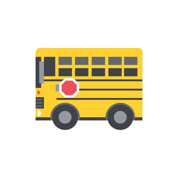 Χαριτωμένο εικονίδιο σχολικό λεωφορείο για πανό, γενική εκτύπωση σχεδιασμό και websit — Διανυσματικό Αρχείο