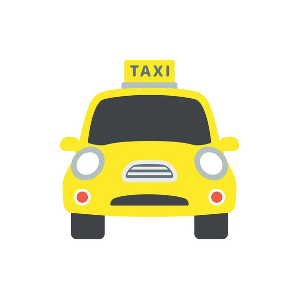 Χαριτωμένο εικονίδιο μπροστά ταξί για banner, γενική εκτύπωση σχεδιασμό και websit — Διανυσματικό Αρχείο