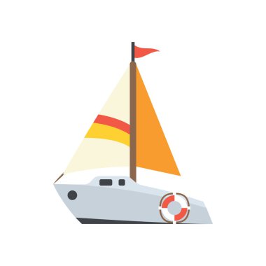 Pankart, genel tasarım baskısı ve web siteleri için sevimli yelkenli simgesi