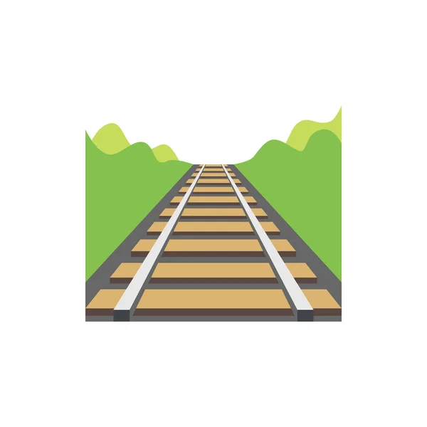 Cute Railroad tracks icon for banner, general design print and w — Stock Vector