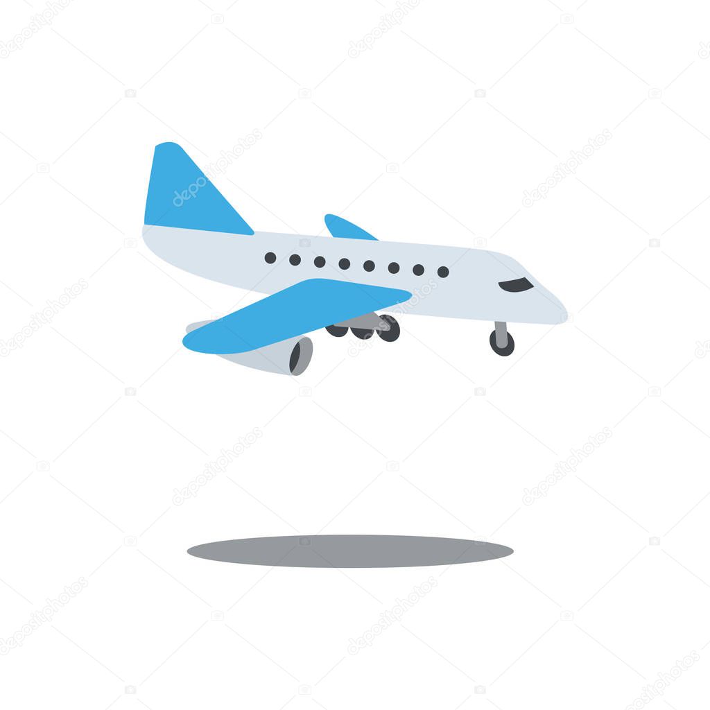 Cute Landing plane icon for banner, general design print and web