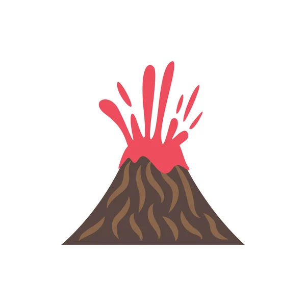 バナーのためのかわいい火山噴火アイコン、一般的なデザインプリントと — ストックベクタ