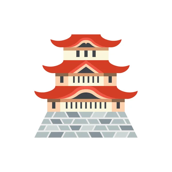 Cute Japanese castle icon for banner, general design print and w — Stock Vector