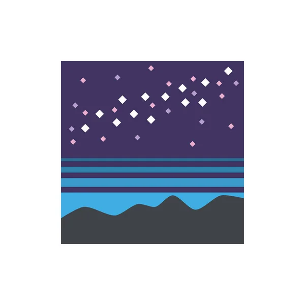 Niedliche Sternennacht-Ikone für Banner, allgemeinen Designaufdruck und Webseiten — Stockvektor