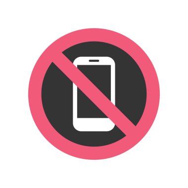 Şirin, pankart, genel tasarım baskısı ve web siteleri için telefon simgesi kullanmayın. Görüntü vektörü.