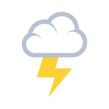 Pankart için şirin bulutlu ve Şimşek simgesi, genel tasarım bir