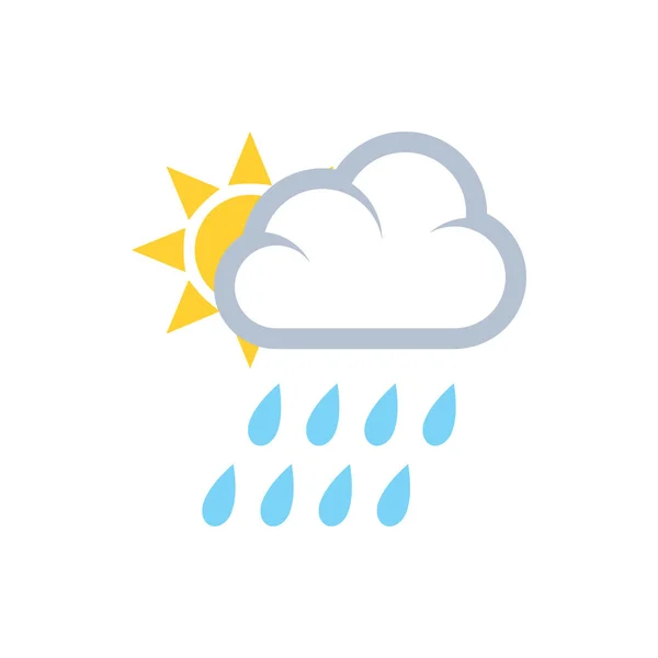 Cute Rainy and Sunny icon for banner, general design print and w — Stock Vector