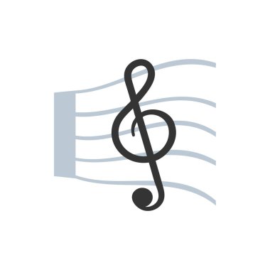 Pankart, genel tasarım baskısı ve web siteleri için şirin müzik simgesi. Ben...