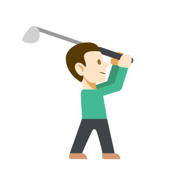 Pankart için şirin bir Golf ikonu, genel tasarım baskısı ve web siteleri. Ben...