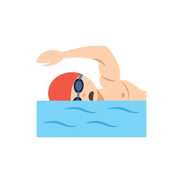 Graziosa icona di nuoto per banner, stampa di design generale e siti Web — Vettoriale Stock
