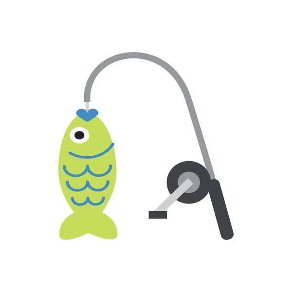 Cute Fishing icon for banner, general design print and websites. — 스톡 벡터