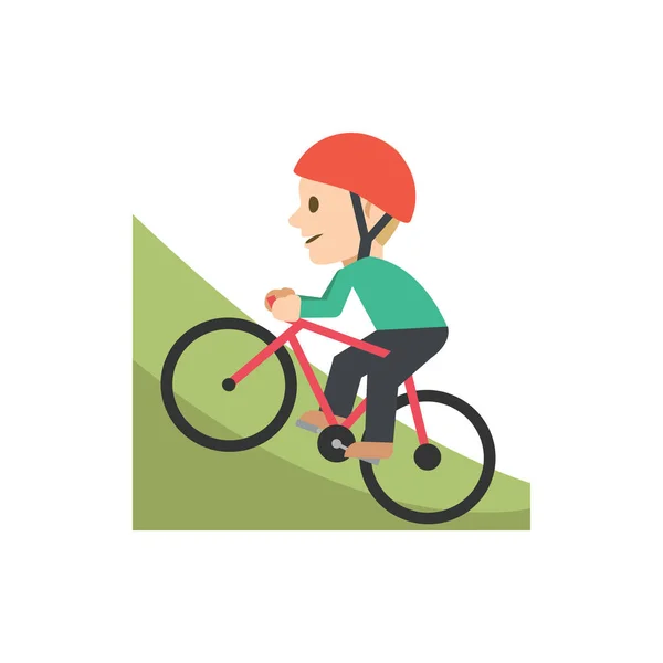 Cute Cycling uphill icon for banner, general design print and we — Stock Vector