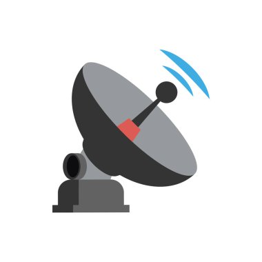 Pankart için sevimli uydu çanak ikonu, genel tasarım baskısı ve biz