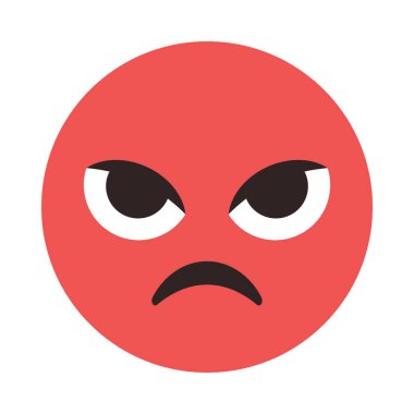 Pankart, genel tasarım baskısı ve web sitesi için Kırmızı Sevimli Kızgın simgesi