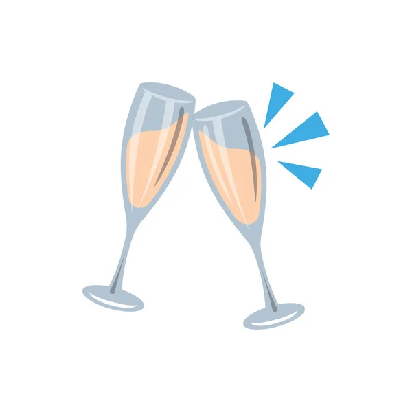 Cute Celebrate Champagne Icon Banner General Design Print Websites Illustration — Stock Vector