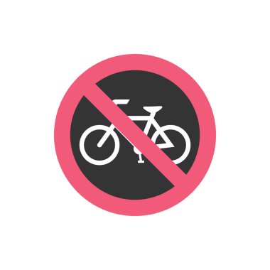 Pankart, genel tasarım baskısı ve web siteleri için bisiklet uyarı simgesi yok. Görüntü vektörü