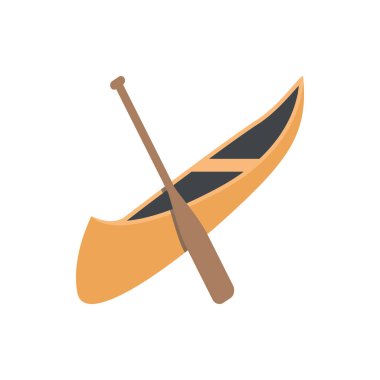 Pankart, genel tasarım baskısı ve web siteleri için şirin bir kano simgesi. Görüntü vektörü