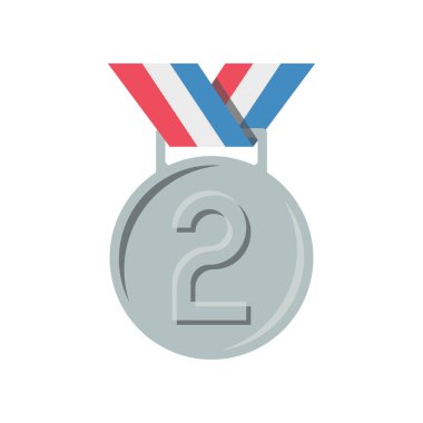 Pankart, genel tasarım baskısı ve web siteleri için gümüş madalya ikonu. Görüntü vektörü