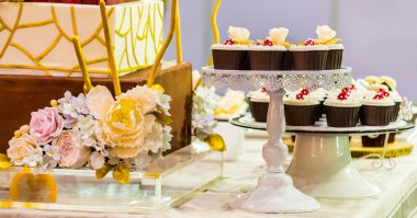 Tatlı düğün cupcakes.